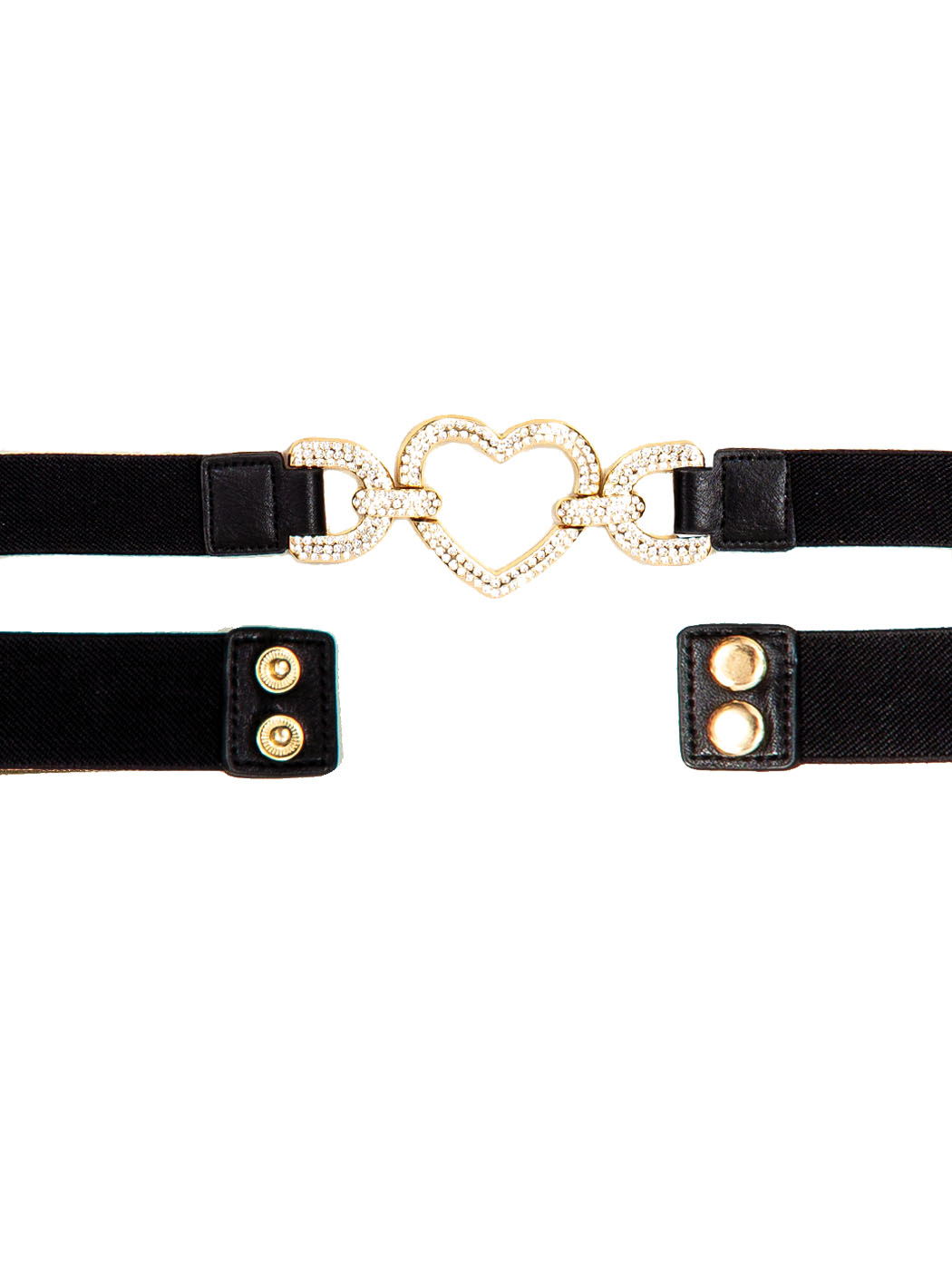 CINTURA ELASTICA CON FIBBIA CUORE - BLACK